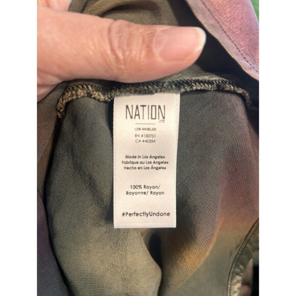 Nation LTD Lisette Tie Dye Color Tank Top Satin Silky Rayon Women’s Size Small - Picture 3 of 4